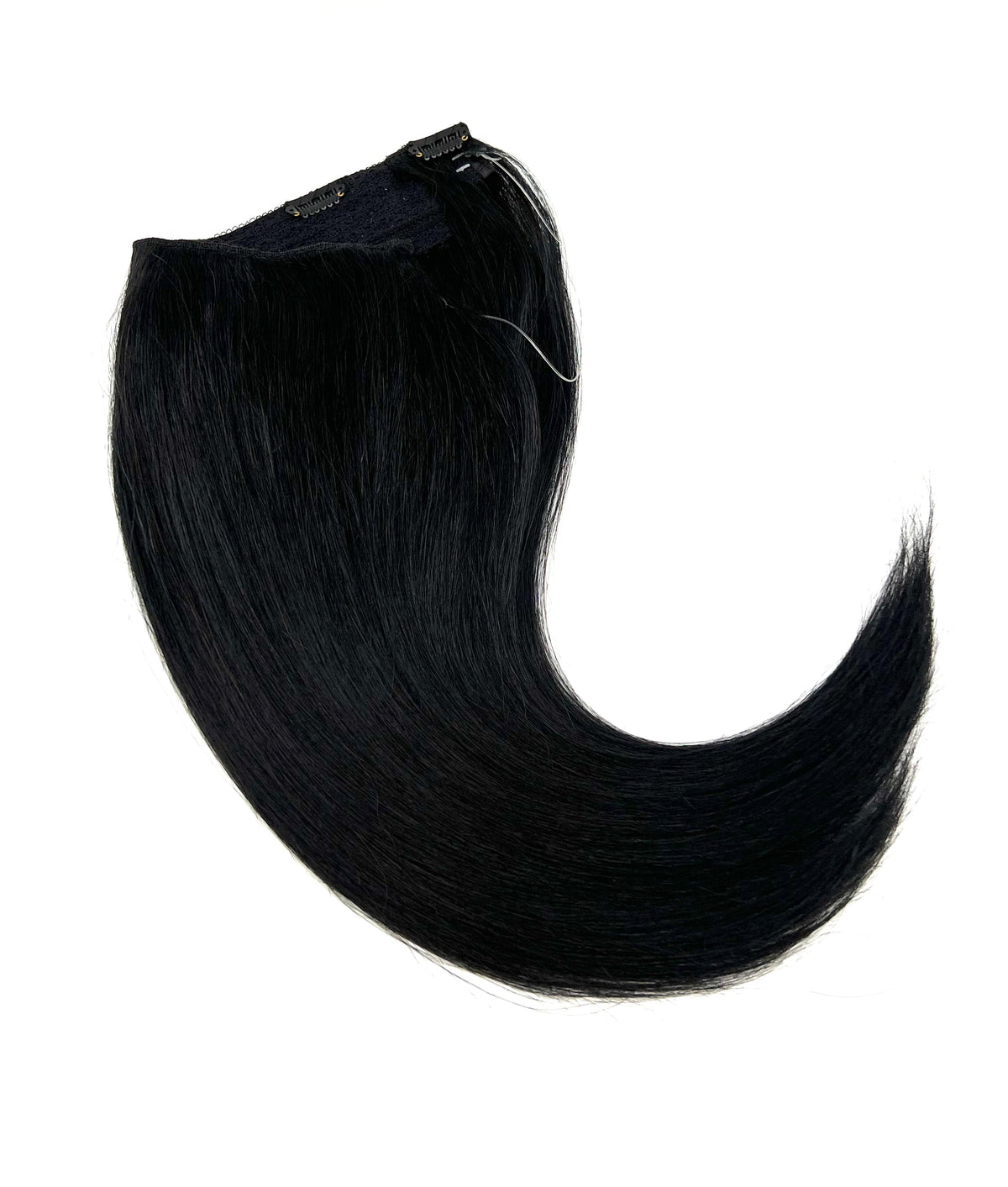 VIP BandX Halo Straight Human Hair Extensions with Clip, 18 Inches