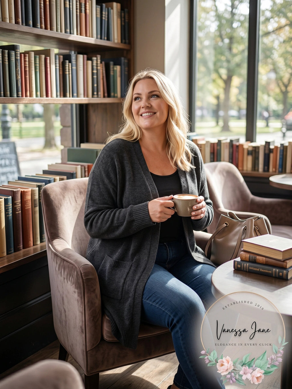 Style & Co. Women’s Plus-Size Heathered Cardigan with Ribbed Trim
