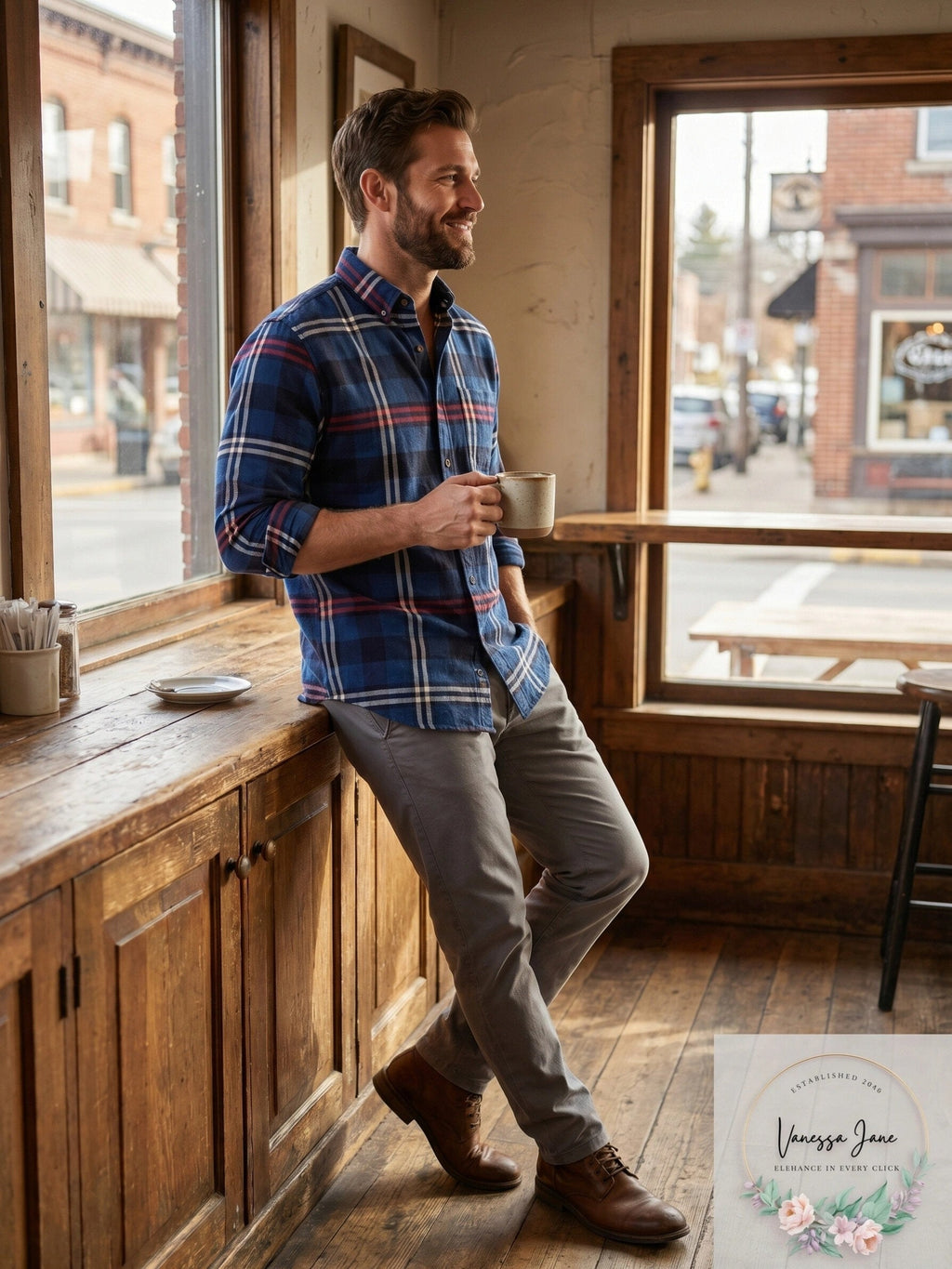 Club Room Men’s Stretch Cotton Plaid Flannel Shirt