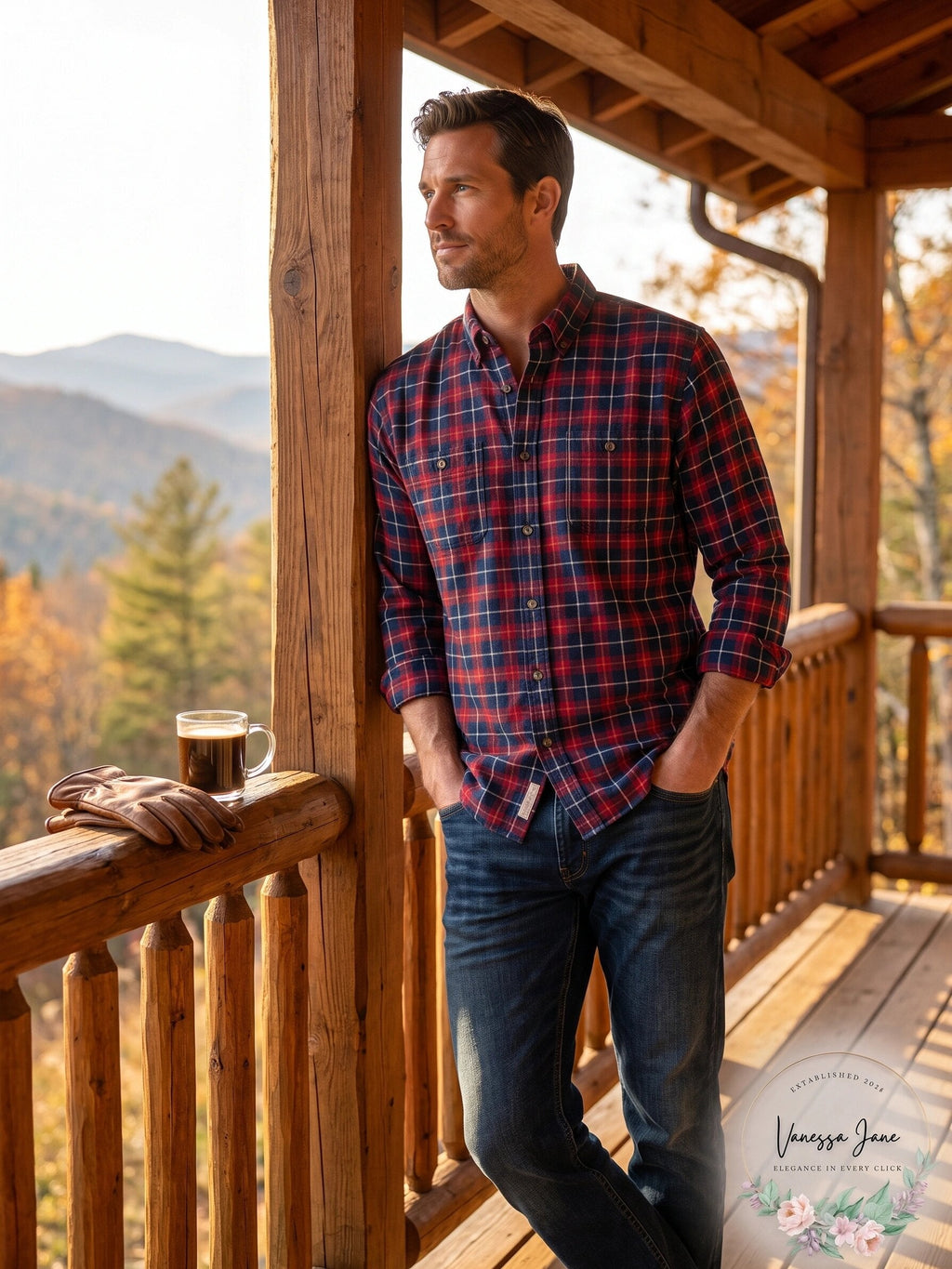 Weatherproof Vintage Men’s Brushed Plaid Flannel Shirt — Small