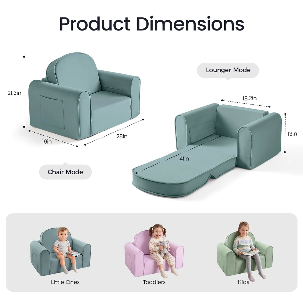 Tiny Land GentleSnug Kids' Convertible Sofa & Lounger