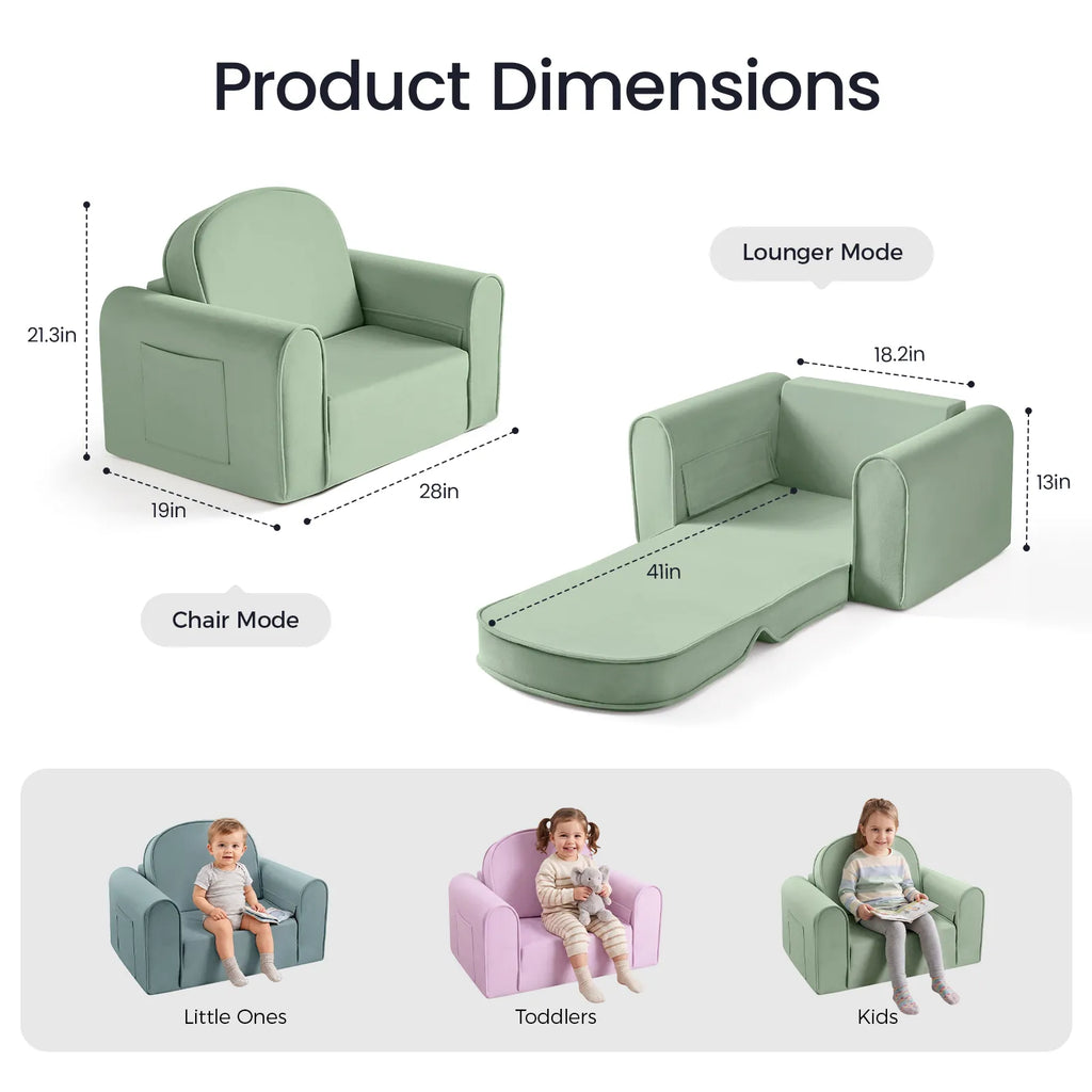 Tiny Land GentleSnug Kids' Convertible Sofa & Lounger