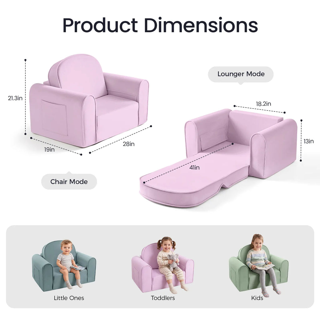 Tiny Land GentleSnug Kids' Convertible Sofa & Lounger