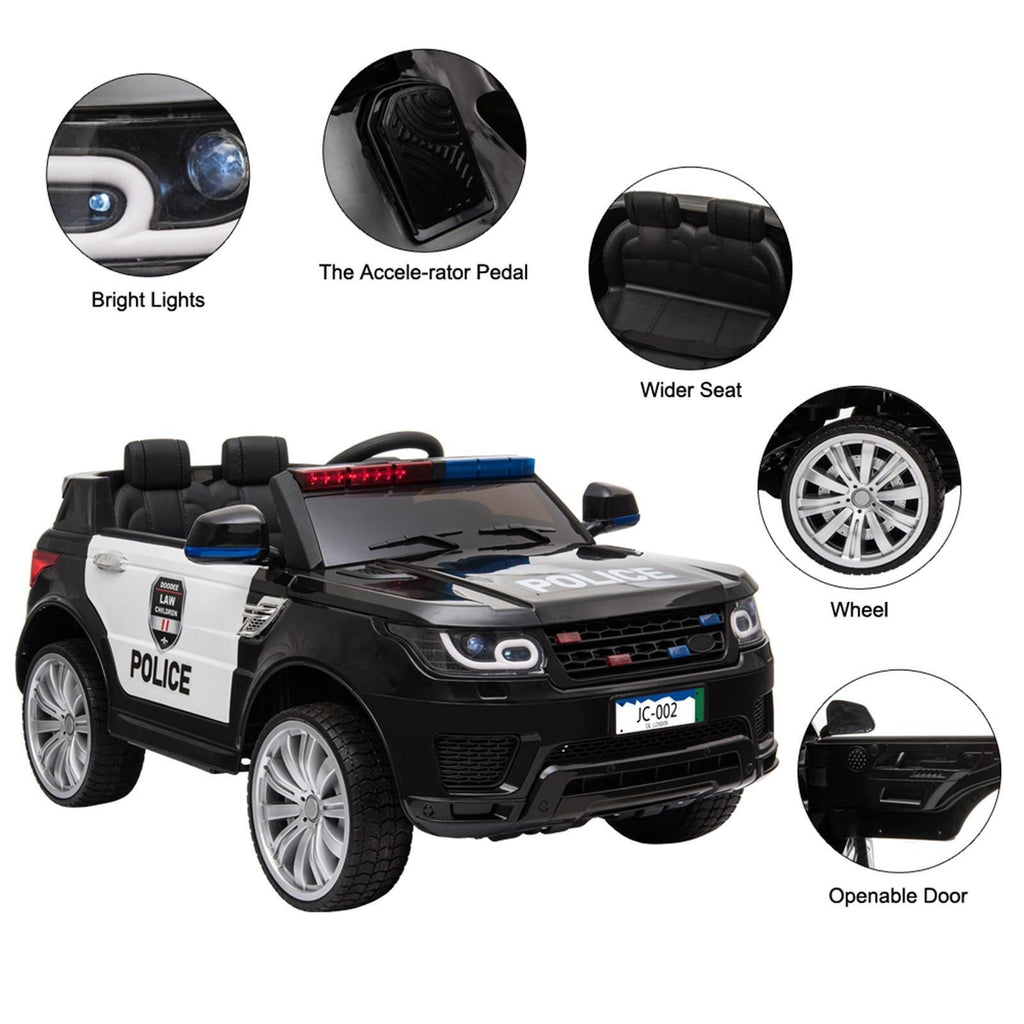 Kids' 12V Police Ride-On Car with Remote
