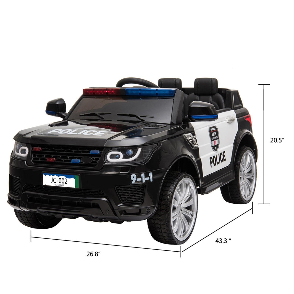 Kids' 12V Police Ride-On Car with Remote