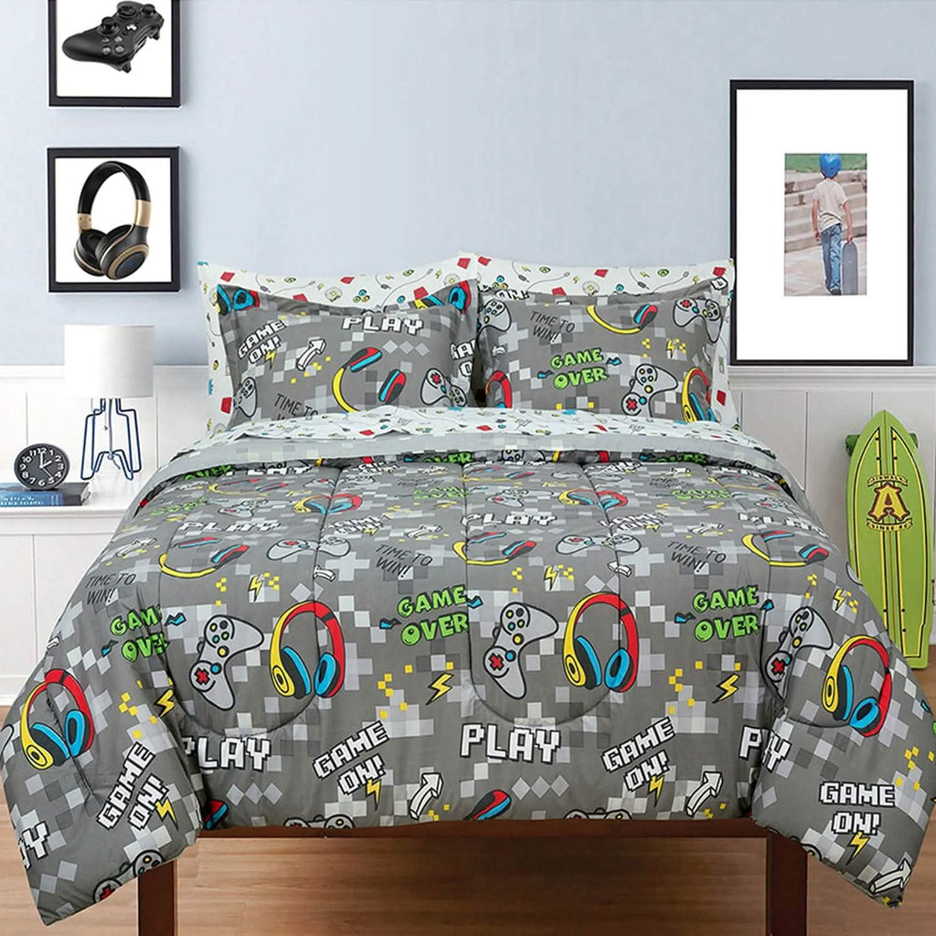 Kidz Mix Game On Glow-in-the-Dark Bedding Bed-in-a-Bag