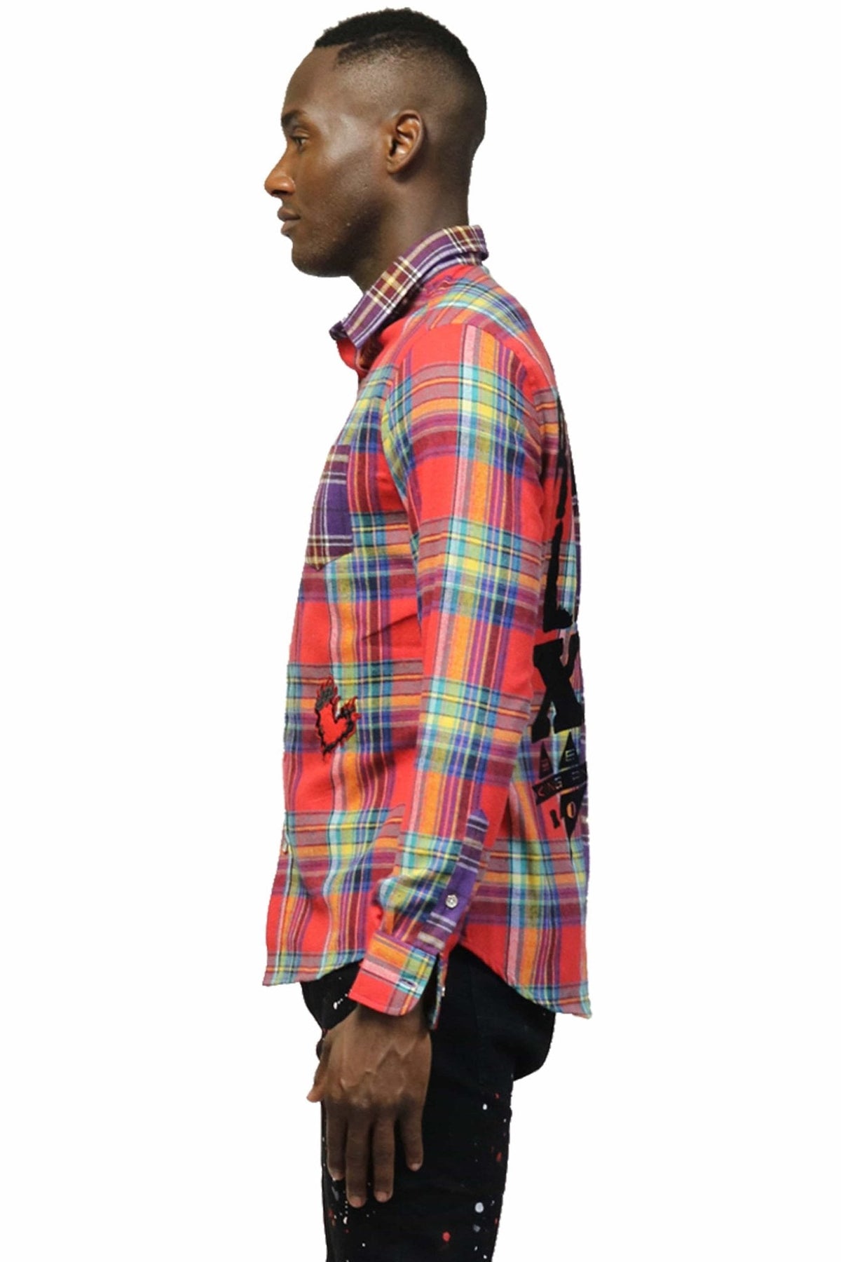 COTE Men’s Half-and-Half Flannel Button-Down Shirt