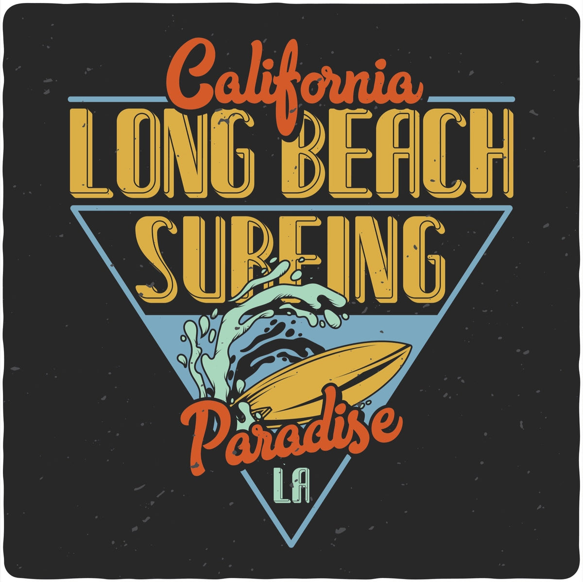 Men's Long Beach Surf Graphic T-Shirt