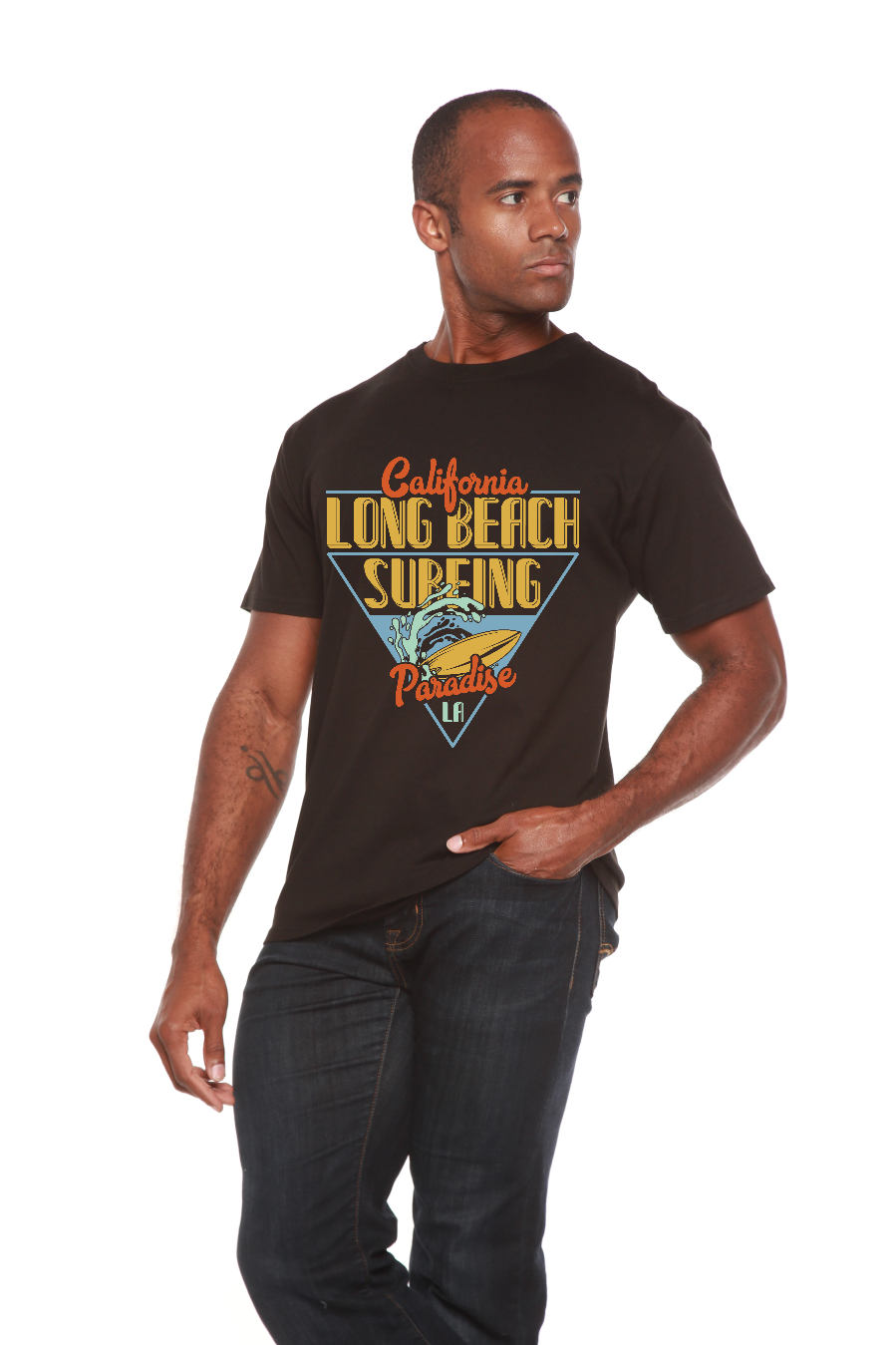 Men's Long Beach Surf Graphic T-Shirt