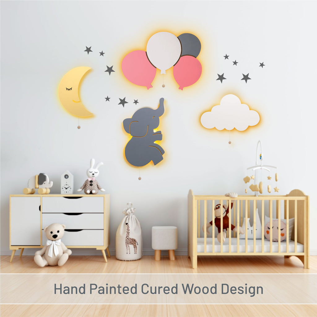 LumiDreams Moon LED Wooden Wall Night Light