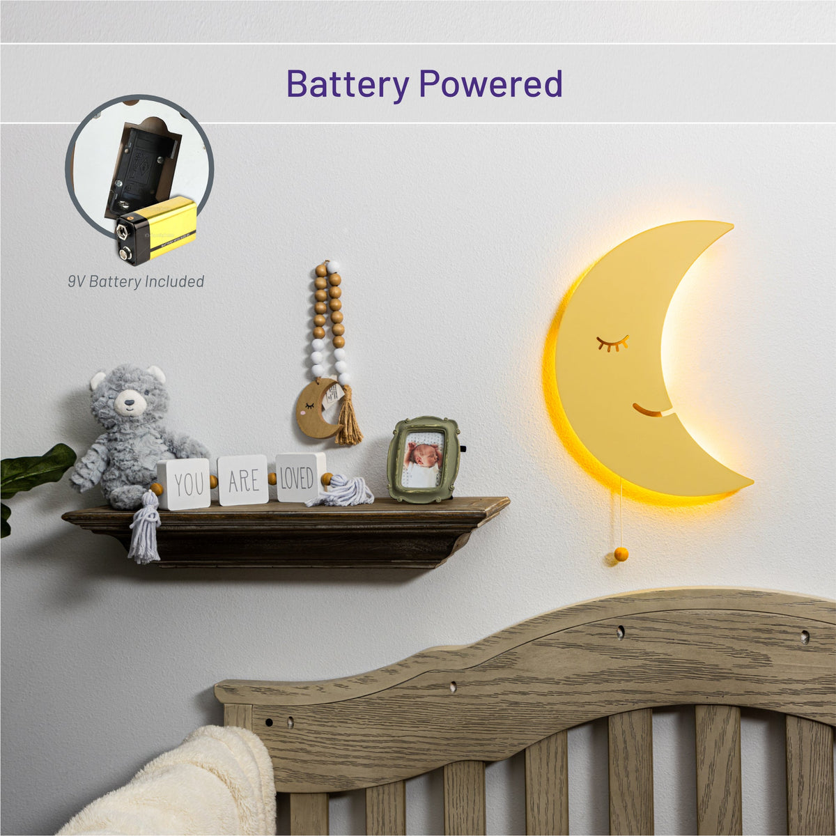 LumiDreams Moon LED Wooden Wall Night Light