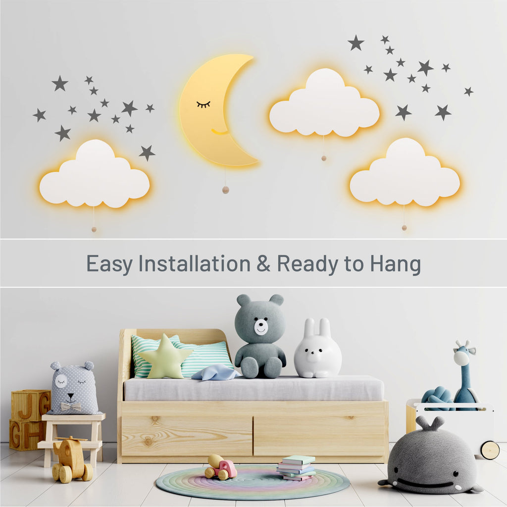 LumiDreams Moon LED Wooden Wall Night Light