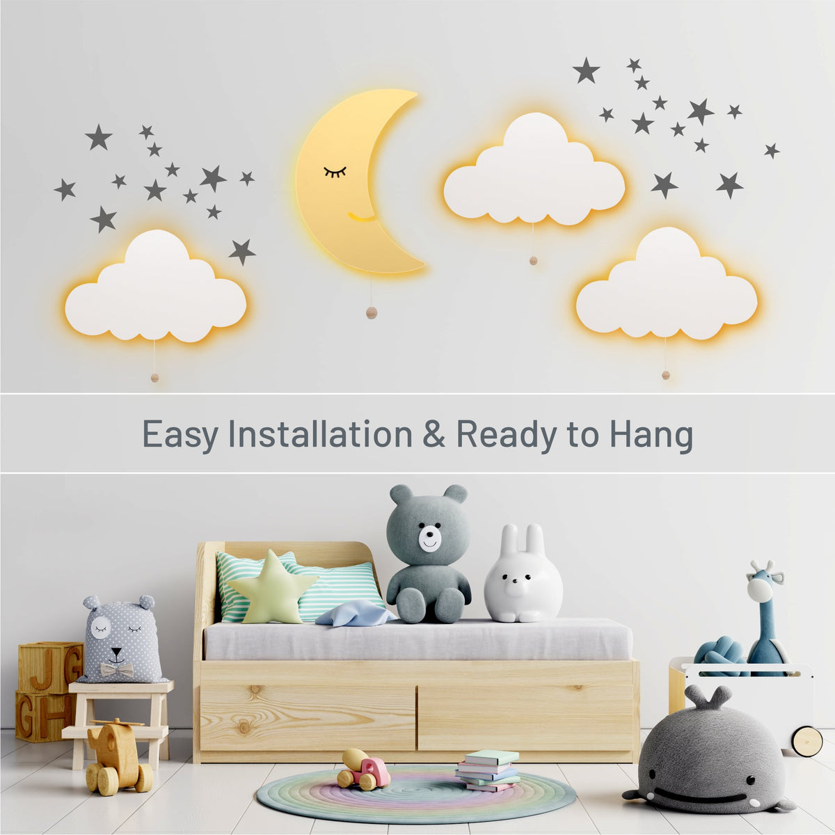 LumiDreams Moon LED Wooden Wall Night Light