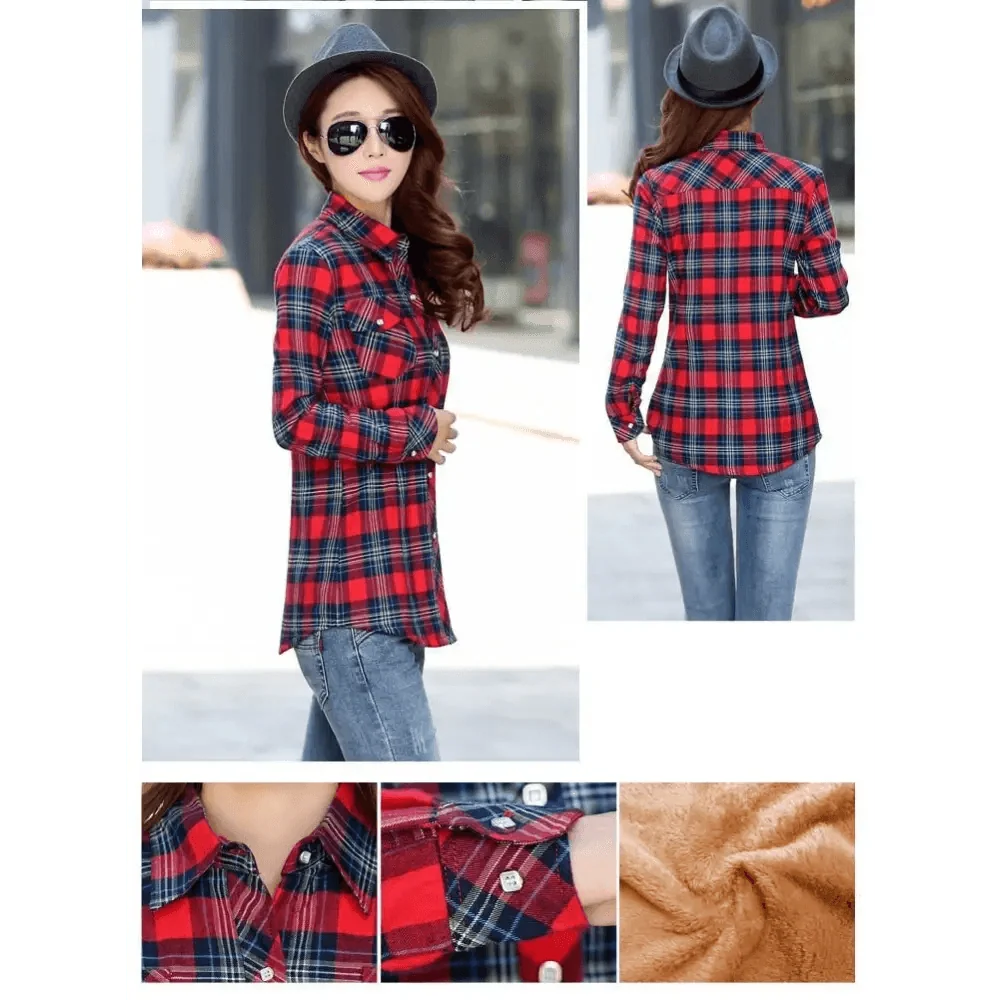 Women’s Fleece-Lined Plaid Shirt Jacket