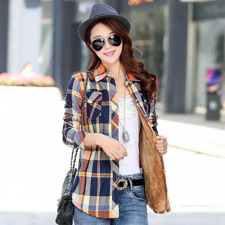 Women’s Fleece-Lined Plaid Shirt Jacket
