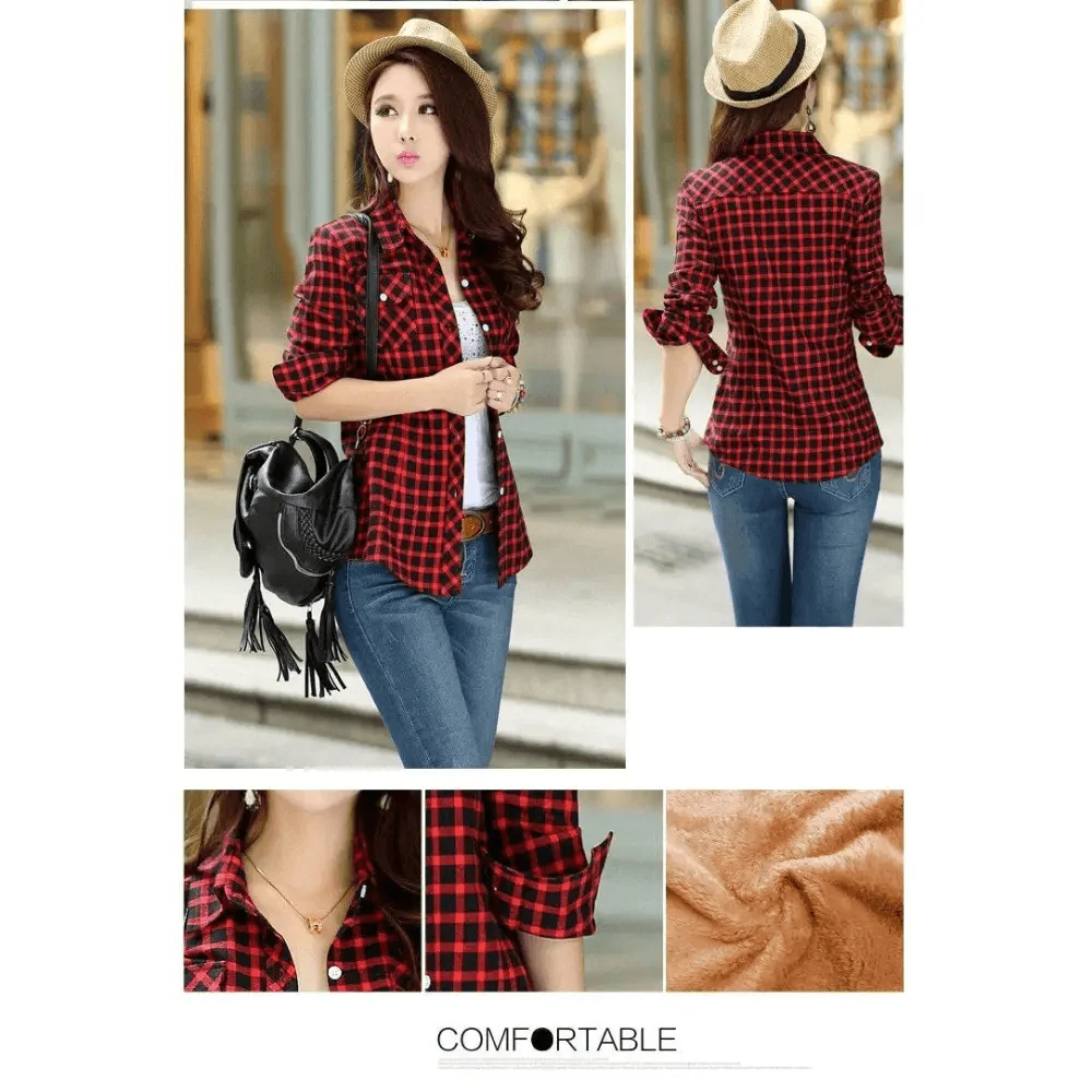 Women’s Fleece-Lined Plaid Shirt Jacket