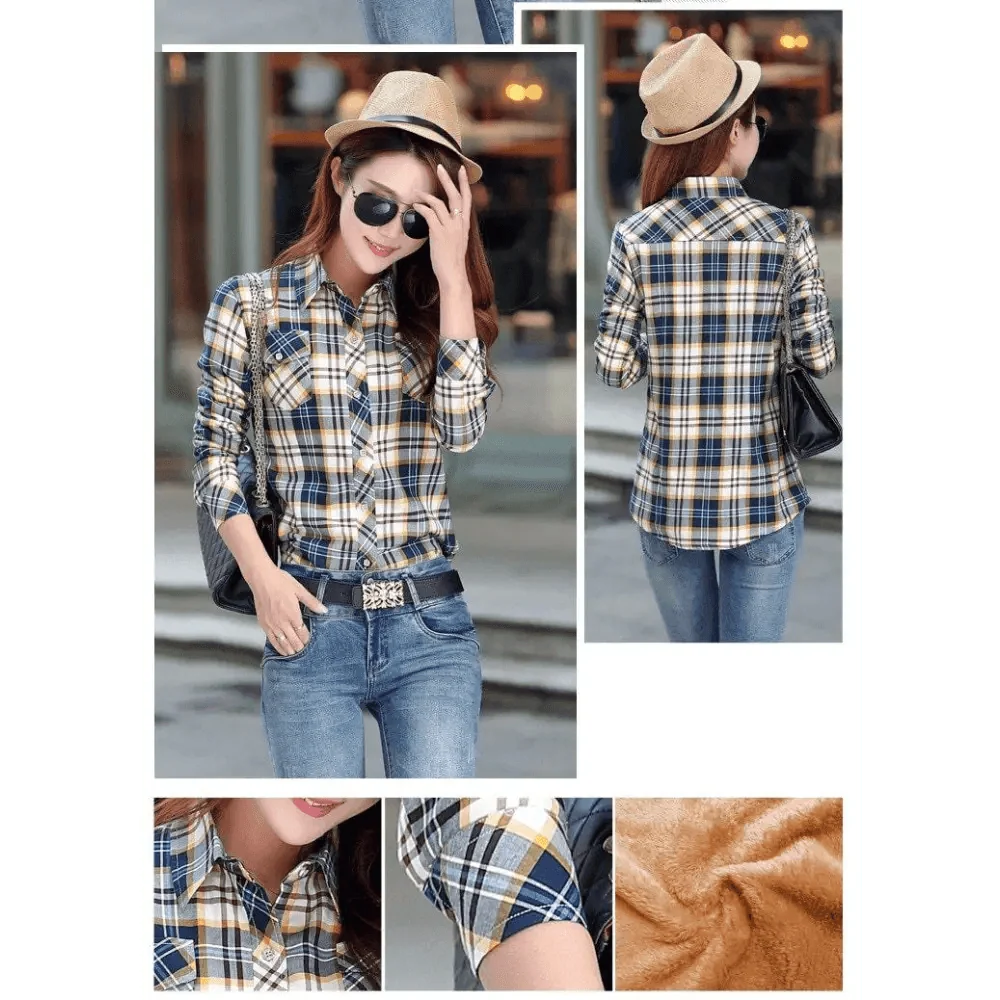 Women’s Fleece-Lined Plaid Shirt Jacket