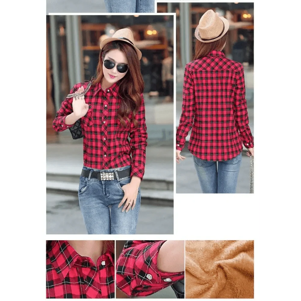 Women’s Fleece-Lined Plaid Shirt Jacket