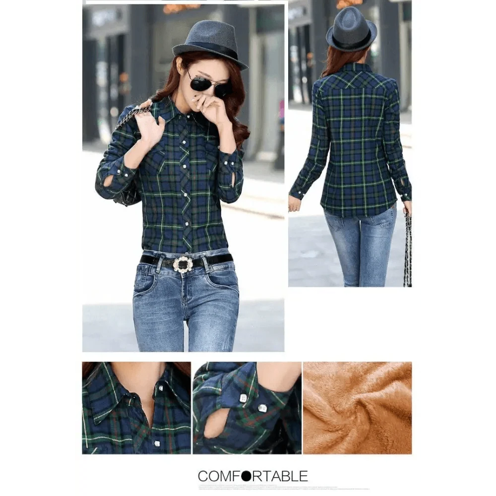 Women’s Fleece-Lined Plaid Shirt Jacket
