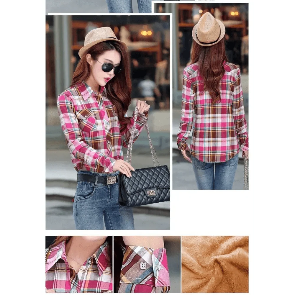 Women’s Fleece-Lined Plaid Shirt Jacket