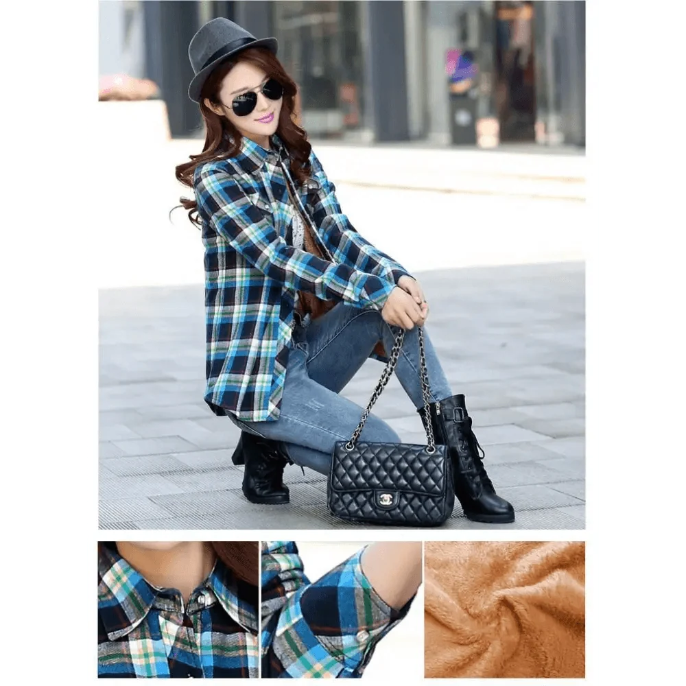 Women’s Fleece-Lined Plaid Shirt Jacket