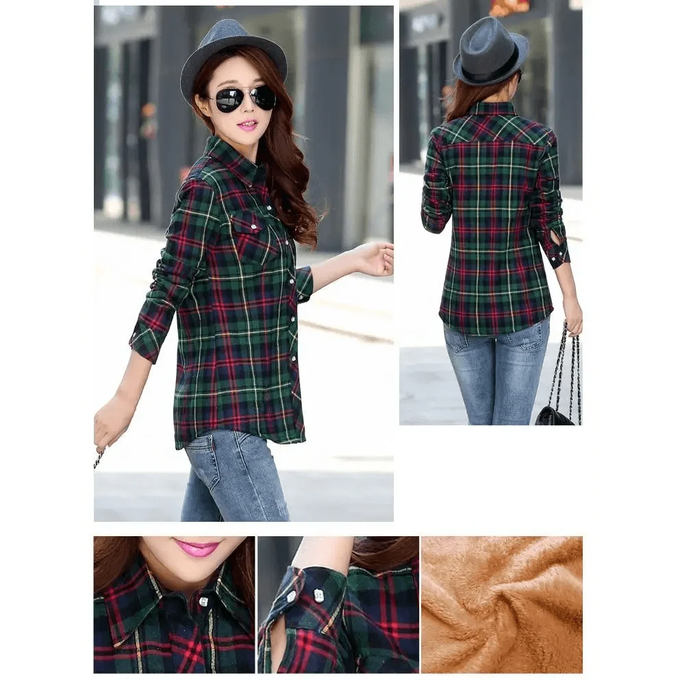 Women’s Fleece-Lined Plaid Shirt Jacket
