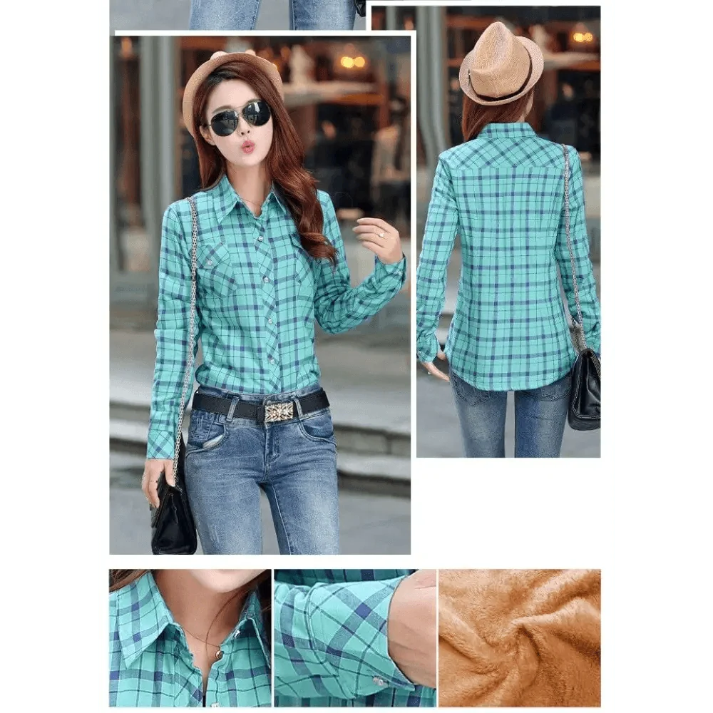 Women’s Fleece-Lined Plaid Shirt Jacket