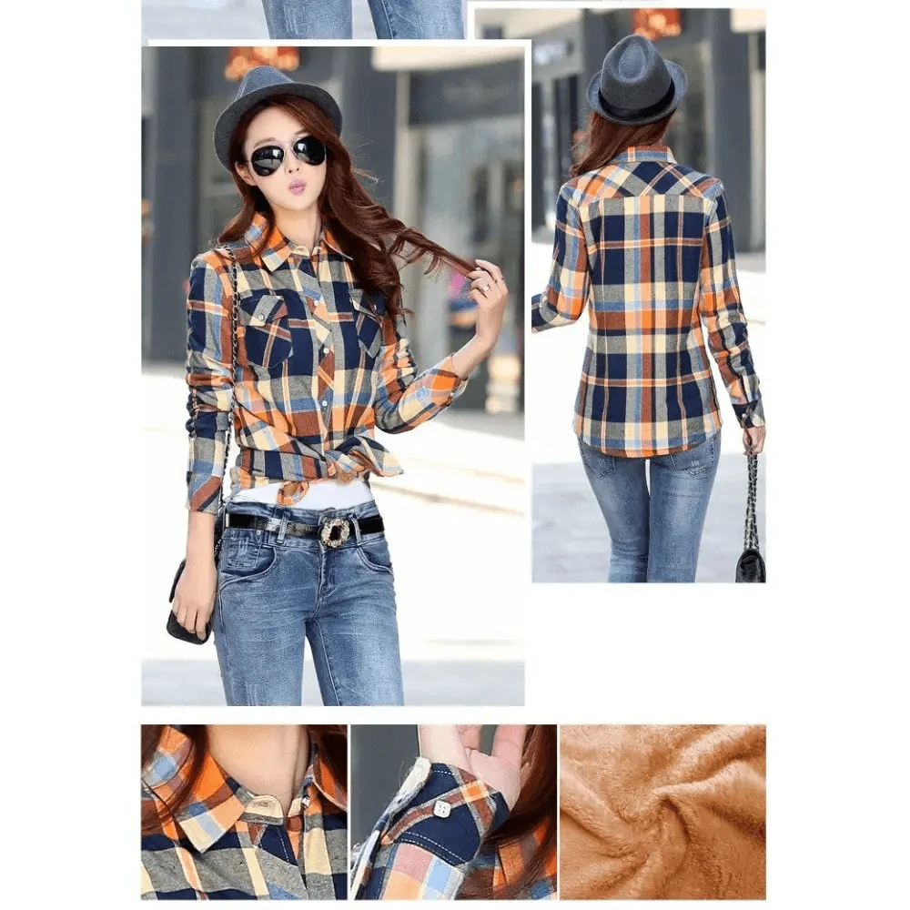 Women’s Fleece-Lined Plaid Shirt Jacket