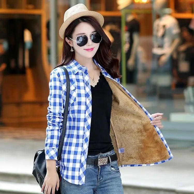 Women’s Fleece-Lined Plaid Shirt Jacket