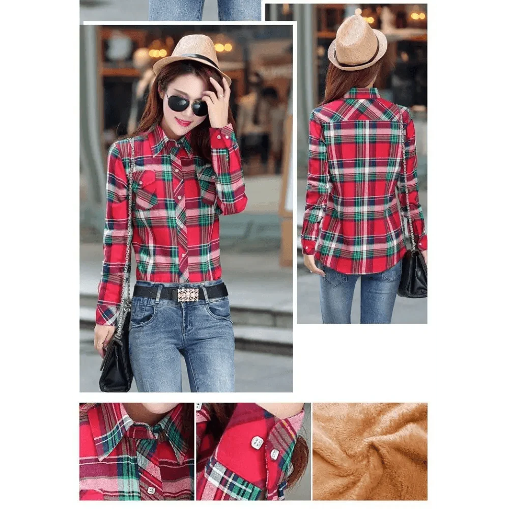 Women’s Fleece-Lined Plaid Shirt Jacket