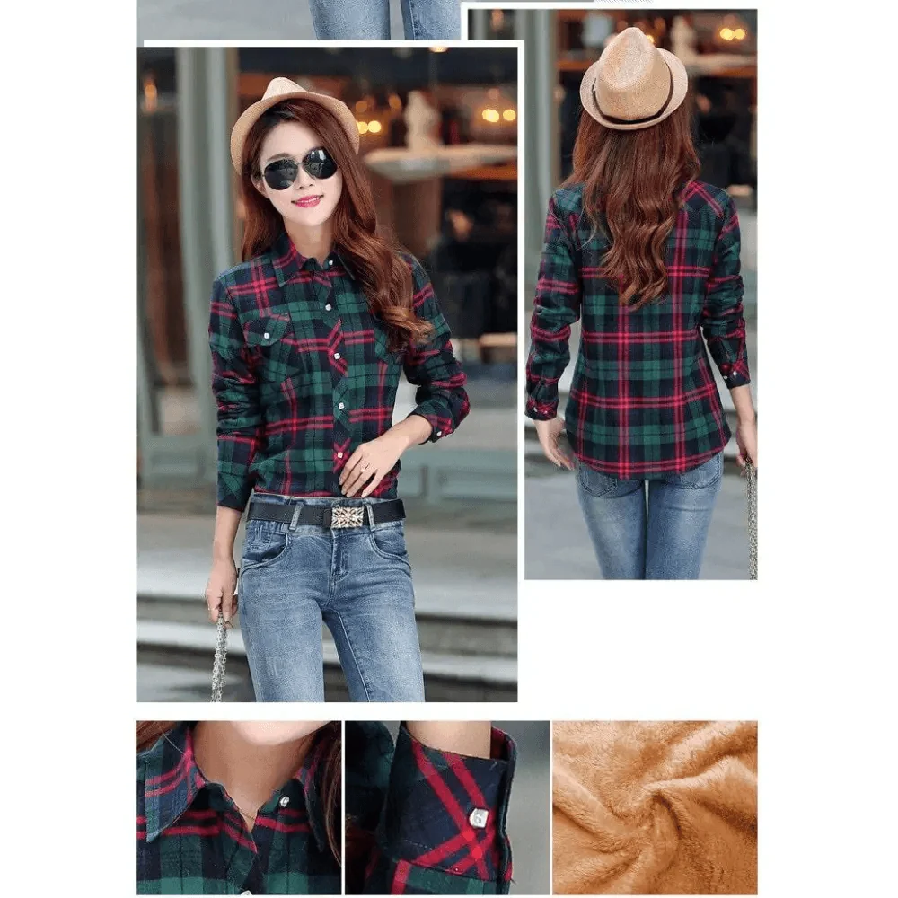 Women’s Fleece-Lined Plaid Shirt Jacket