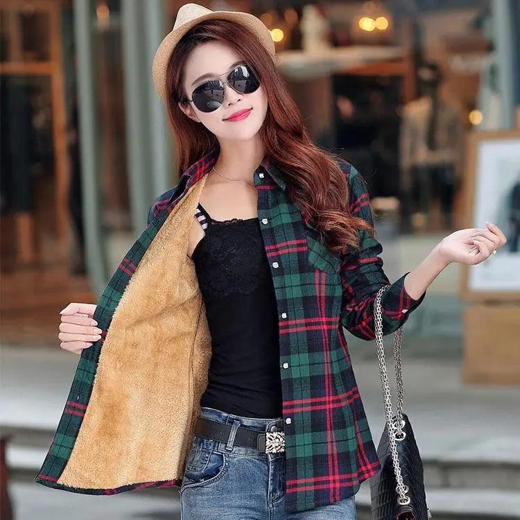 Women’s Fleece-Lined Plaid Shirt Jacket