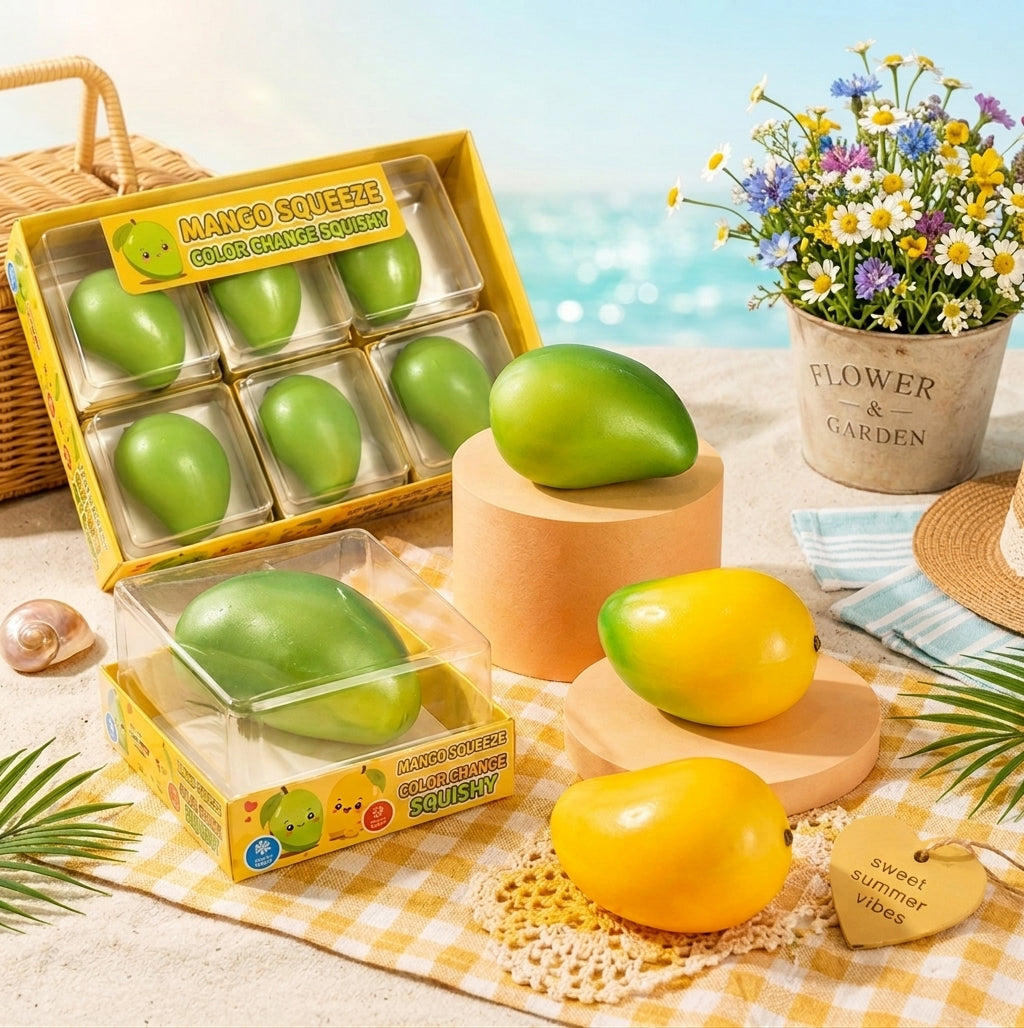 Color-Changing Mango Crunchy Squishy Fidget Toy