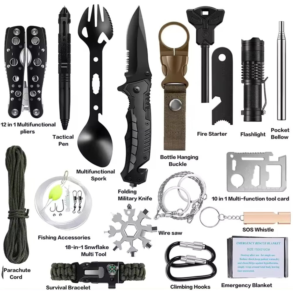 31-Piece Outdoor Survival Gear Kit