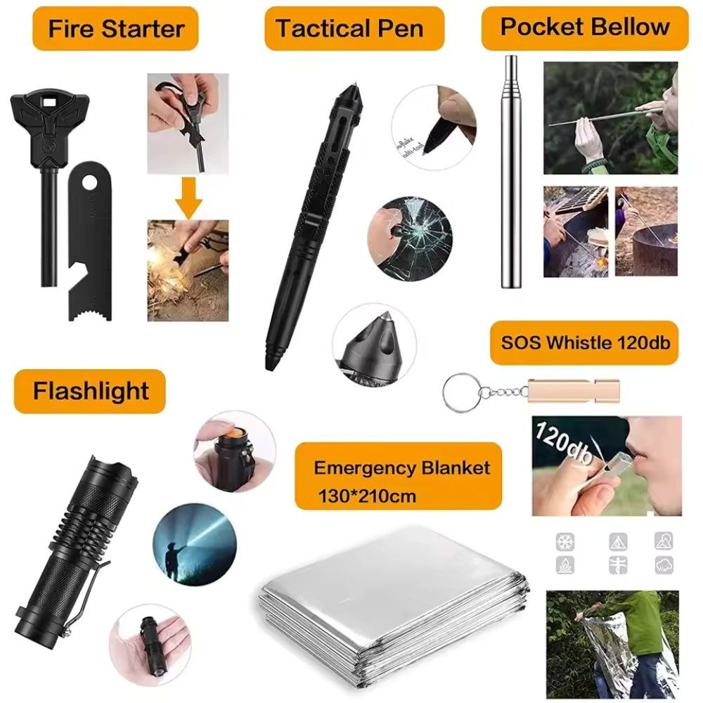31-Piece Outdoor Survival Gear Kit