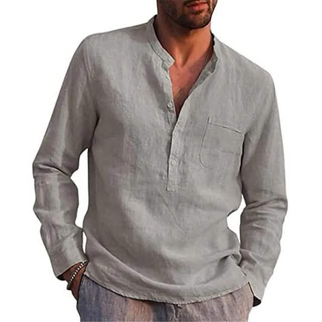 Men's Casual Long-Sleeve Button-Down Shirt