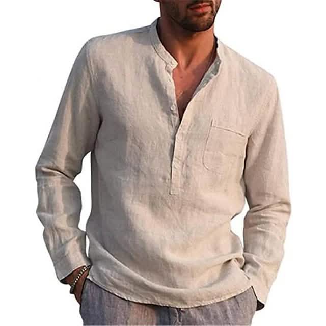 Men's Casual Long-Sleeve Button-Down Shirt
