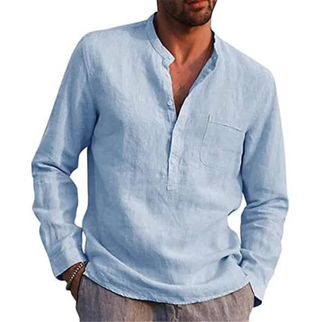 Men's Casual Long-Sleeve Button-Down Shirt