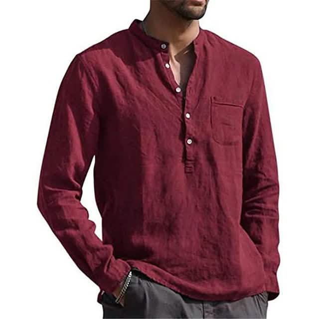 Men's Casual Long-Sleeve Button-Down Shirt