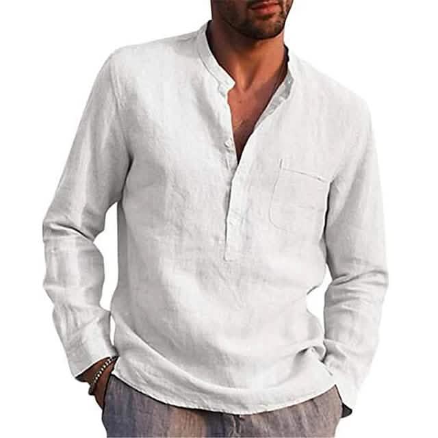 Men's Casual Long-Sleeve Button-Down Shirt