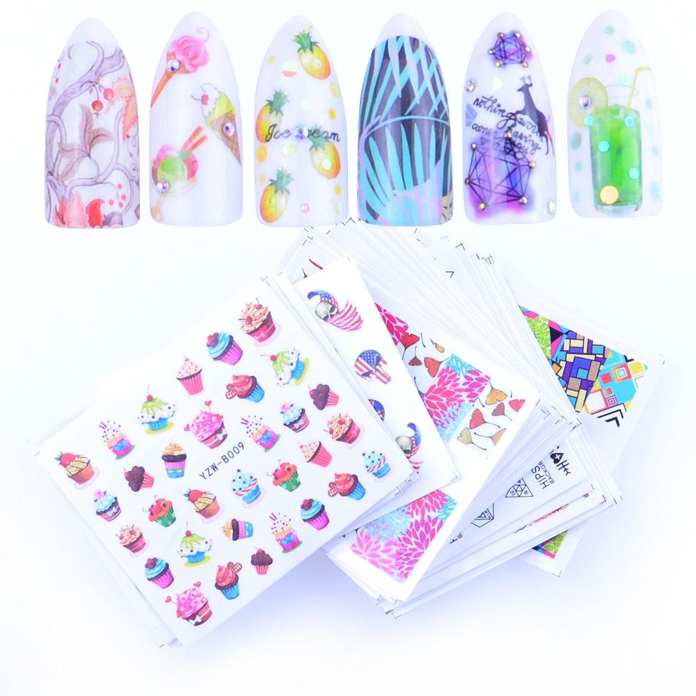 Mixed-Design Water-Transfer Nail Art Decals