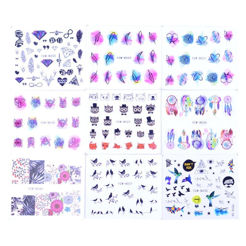 Mixed-Design Water-Transfer Nail Art Decals