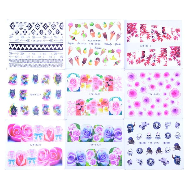 Mixed-Design Water-Transfer Nail Art Decals