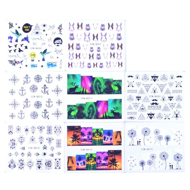 Mixed-Design Water-Transfer Nail Art Decals