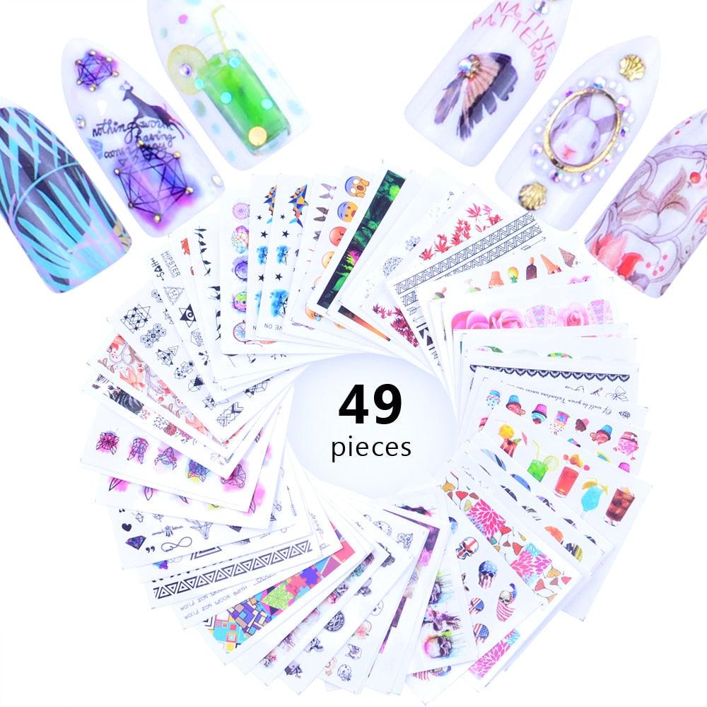Mixed-Design Water-Transfer Nail Art Decals
