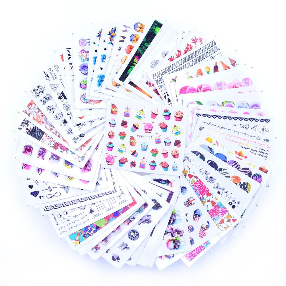 Mixed-Design Water-Transfer Nail Art Decals