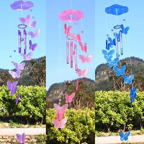 Crystal Butterfly Wind Chime – Hanging Garden Décor