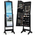 Lockable Full-Length Mirrored Jewelry Storage Cabinet