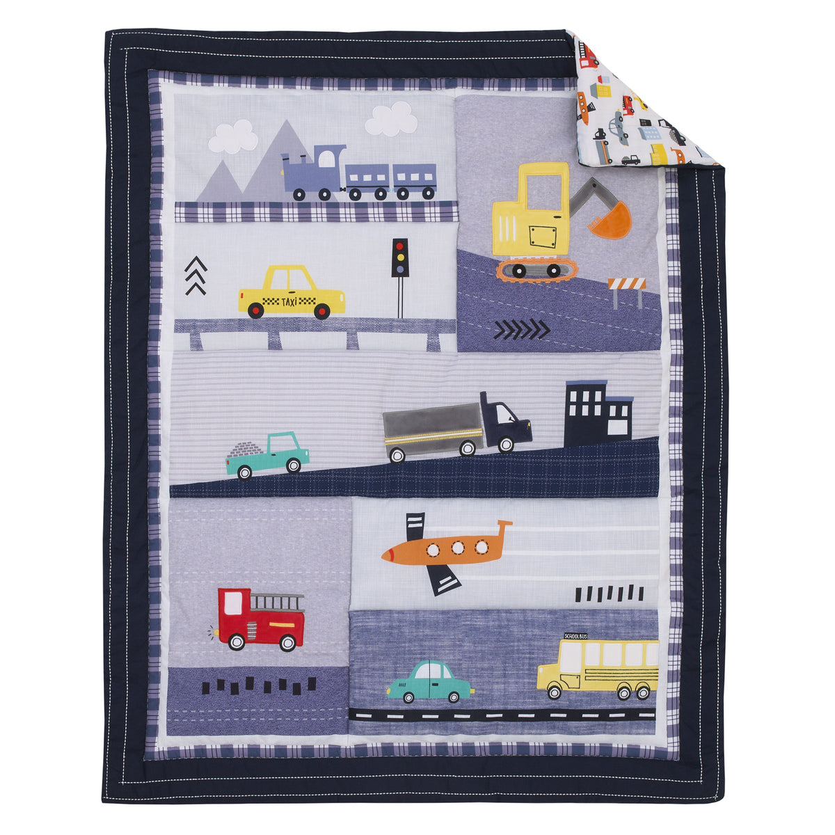 NoJo Transportation Trails Nursery Crib Bedding — 4 Pieces