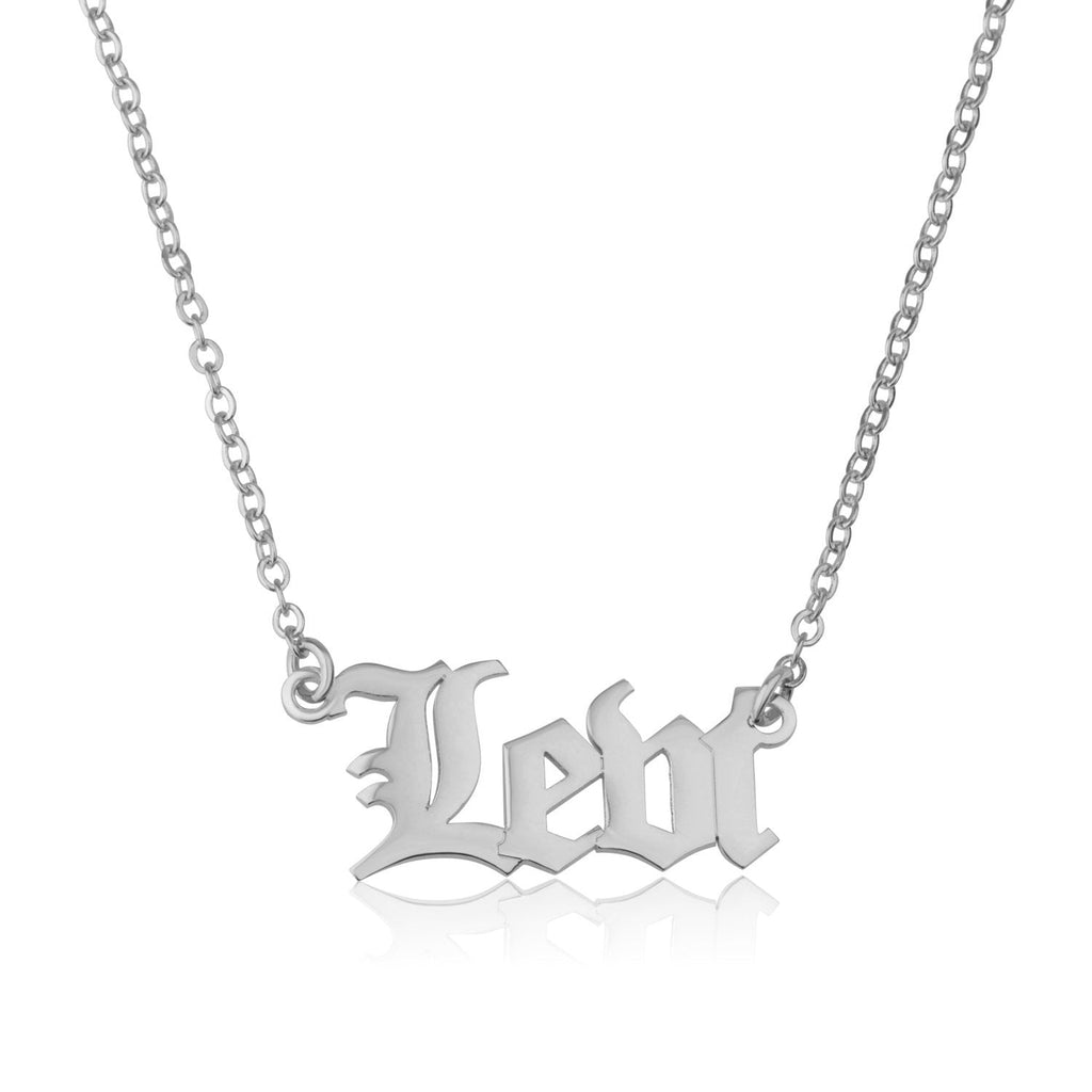 Personalized Old English Gothic Name Necklace